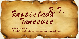 Rastislava Tančević vizit kartica